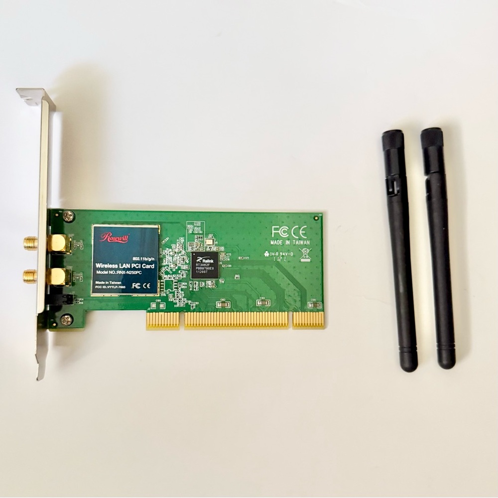 Rosewill RNX-N250PC 802.11 b/g/n Wireless LAN PCI Card with Antennas